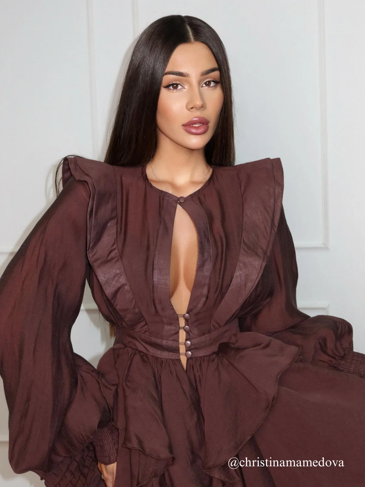 Neola Long Sleeve Ruffle Tiered Mini Dress - Image 6