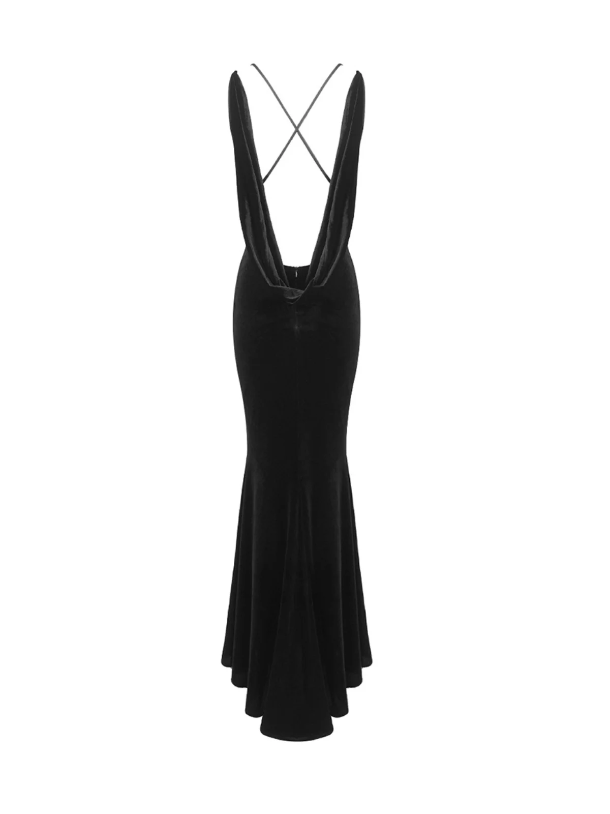 Nketiah Plunge Neck Flower Velvet Maxi Dress - Image 8