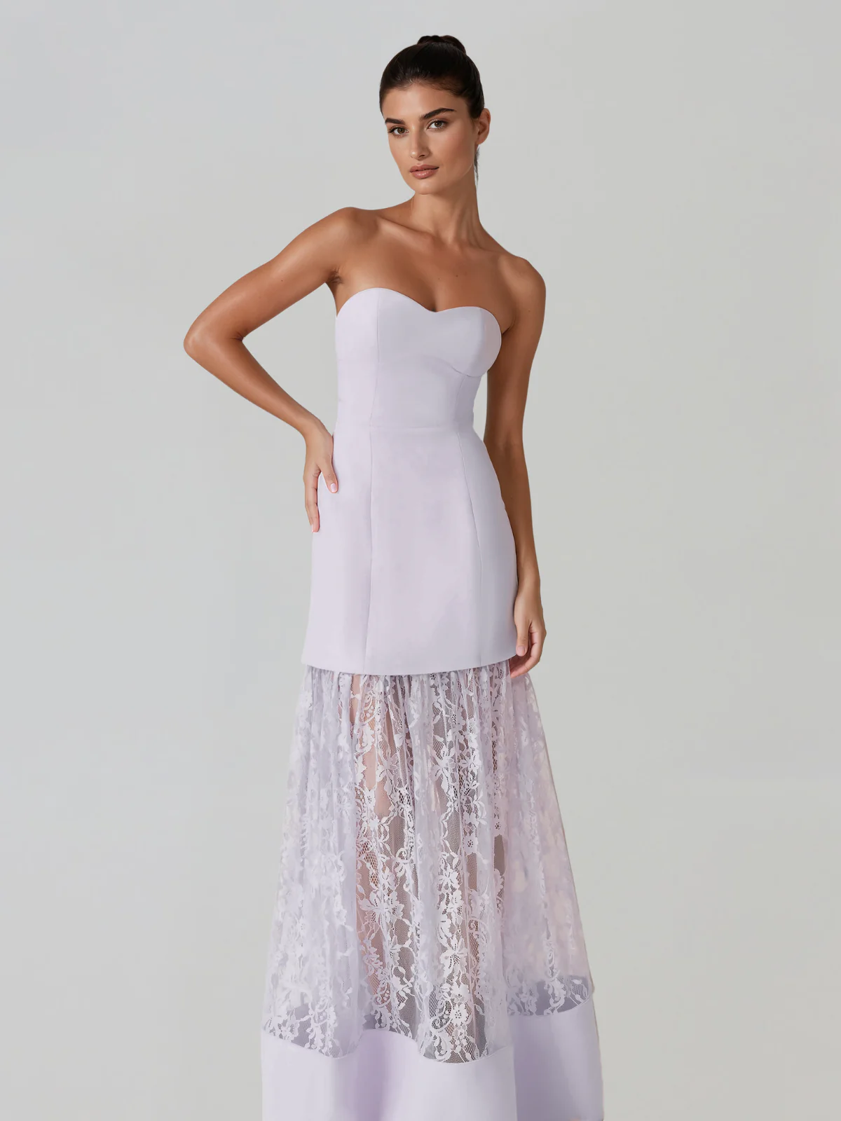 Norvelis Strapless Lace Maxi Dress - Image 2