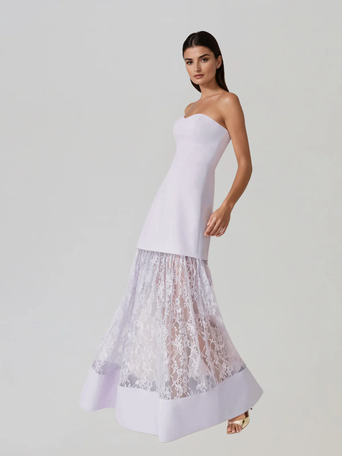 Norvelis Strapless Lace Maxi Dress - Image 4
