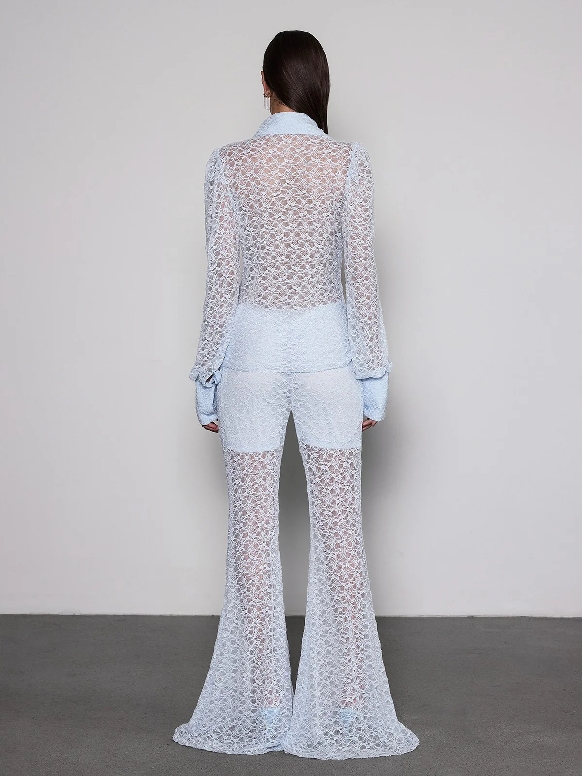 Noryxan Ruched Lace Flared Pants Set - Image 6