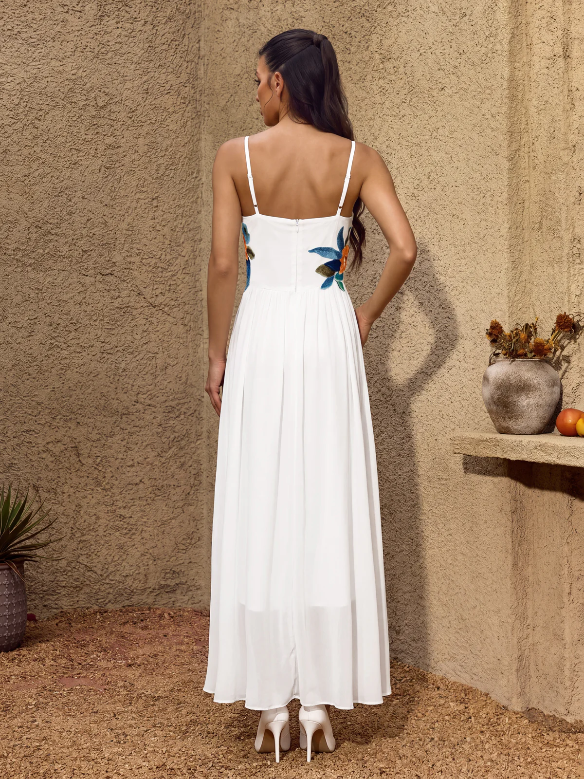 Noryxel Spaghetti Flower Maxi Dress - Image 6