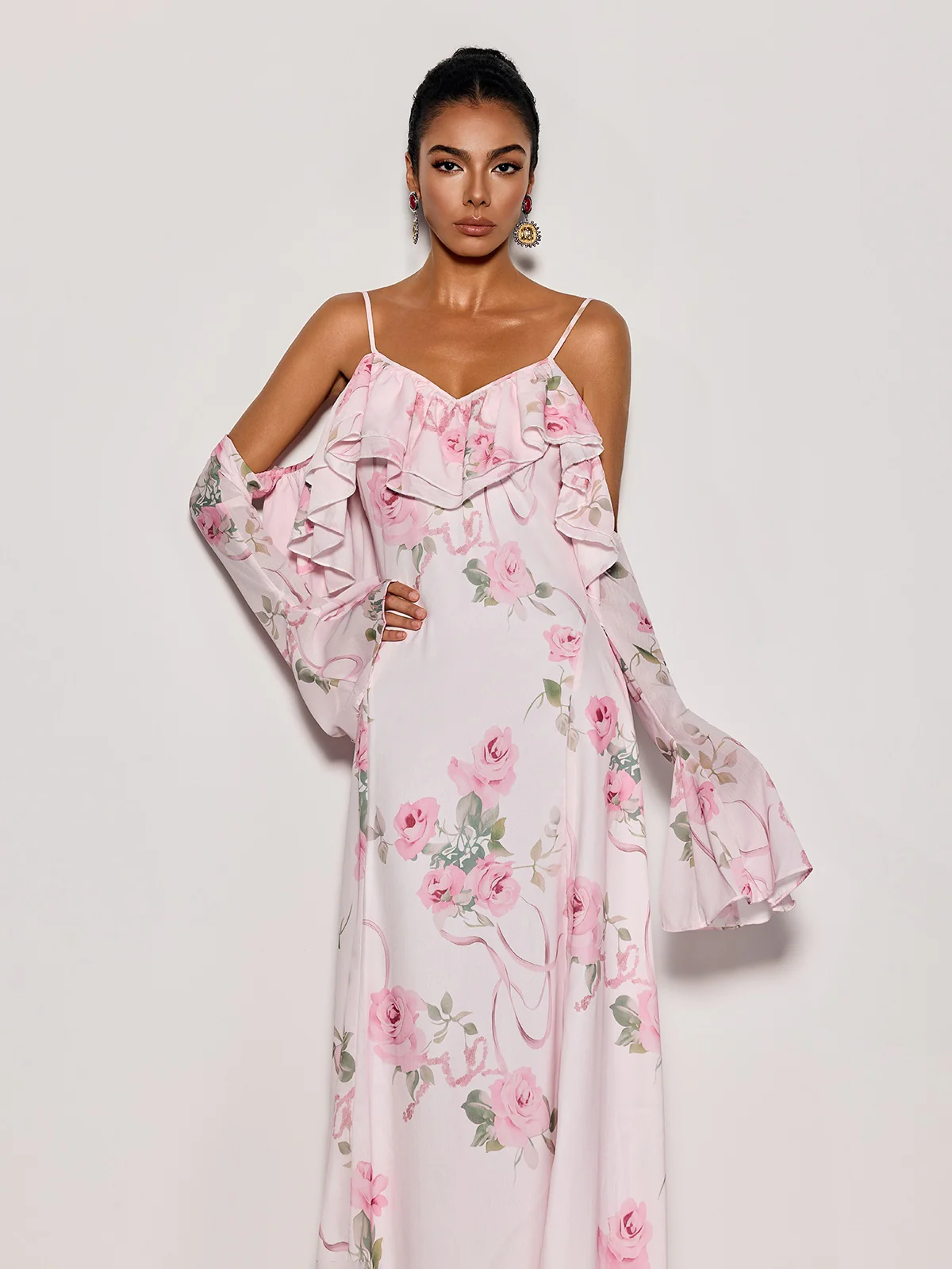 Nostel Spaghetti Floral Maxi Dress - Image 3