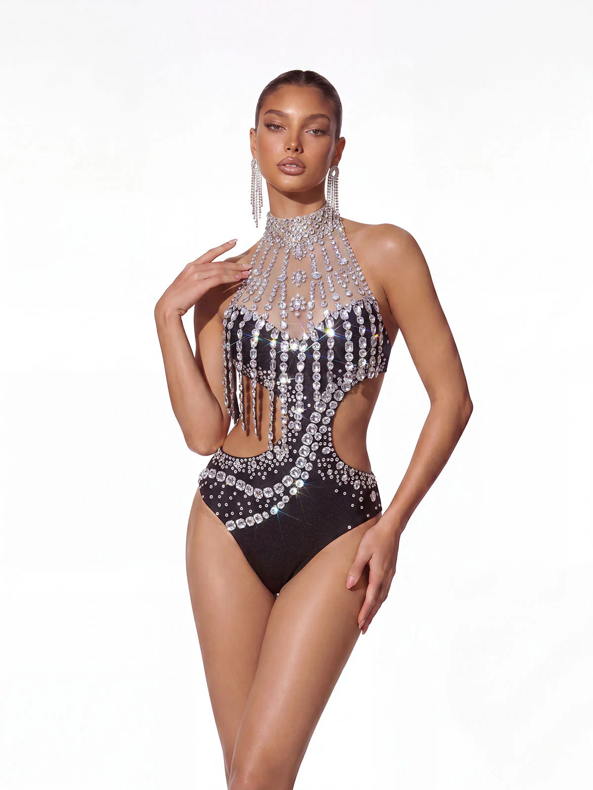 Nyvren Crystal Cutout Bodysuit - Image 2