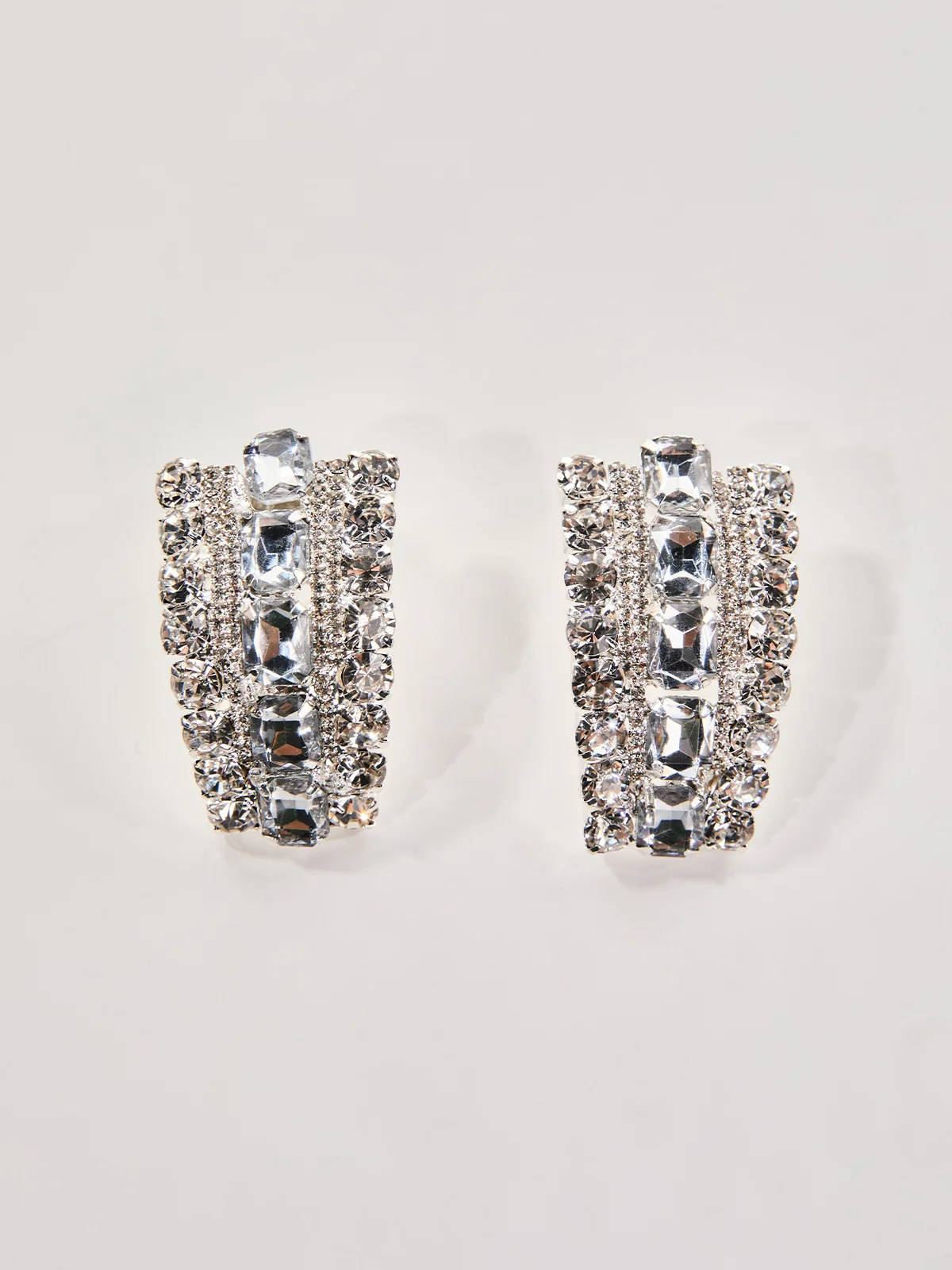 Oaelvira Rhinestone Quadrangle Earrings - Image 3