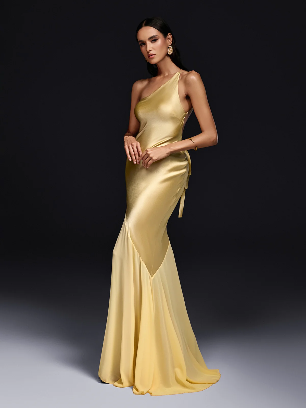 Olai One Shoulder Satin Maxi Dress - Image 4