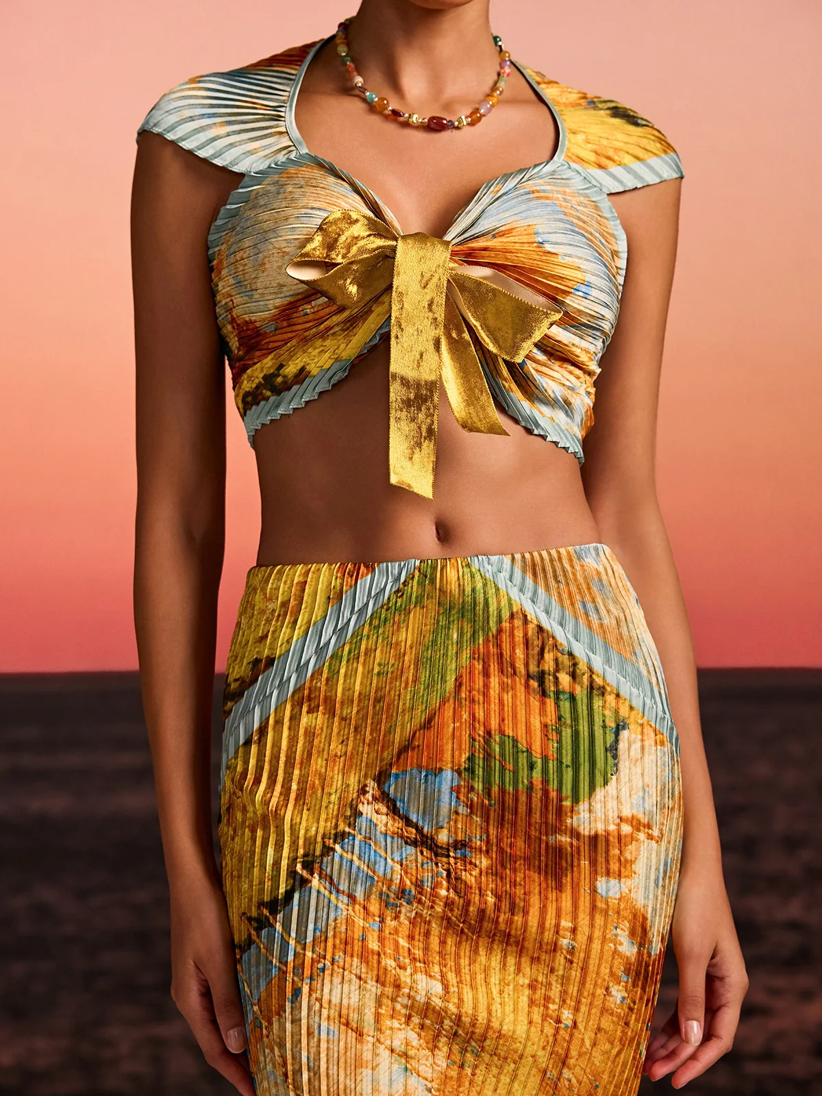 Othrel Pleated Printed Skirt Set - Image 7