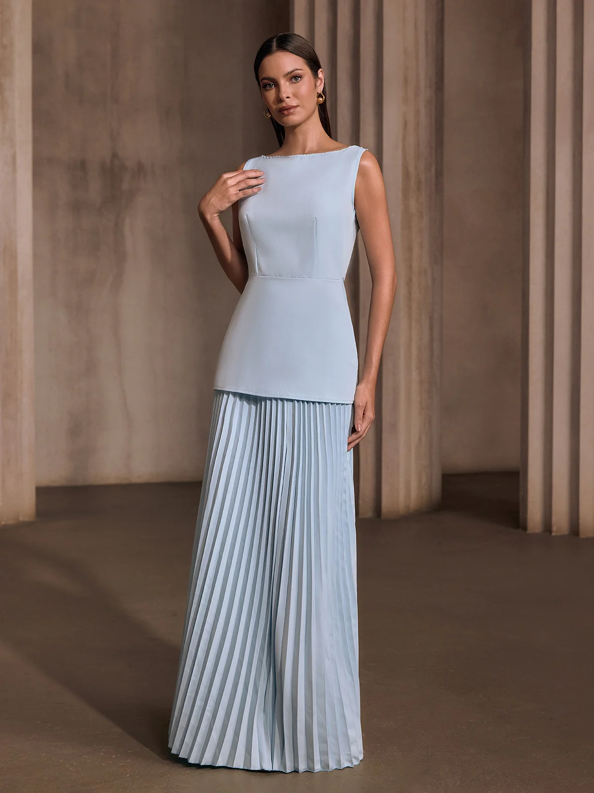 Pavixor Sleeveless Pleated Skirt Set - Image 2