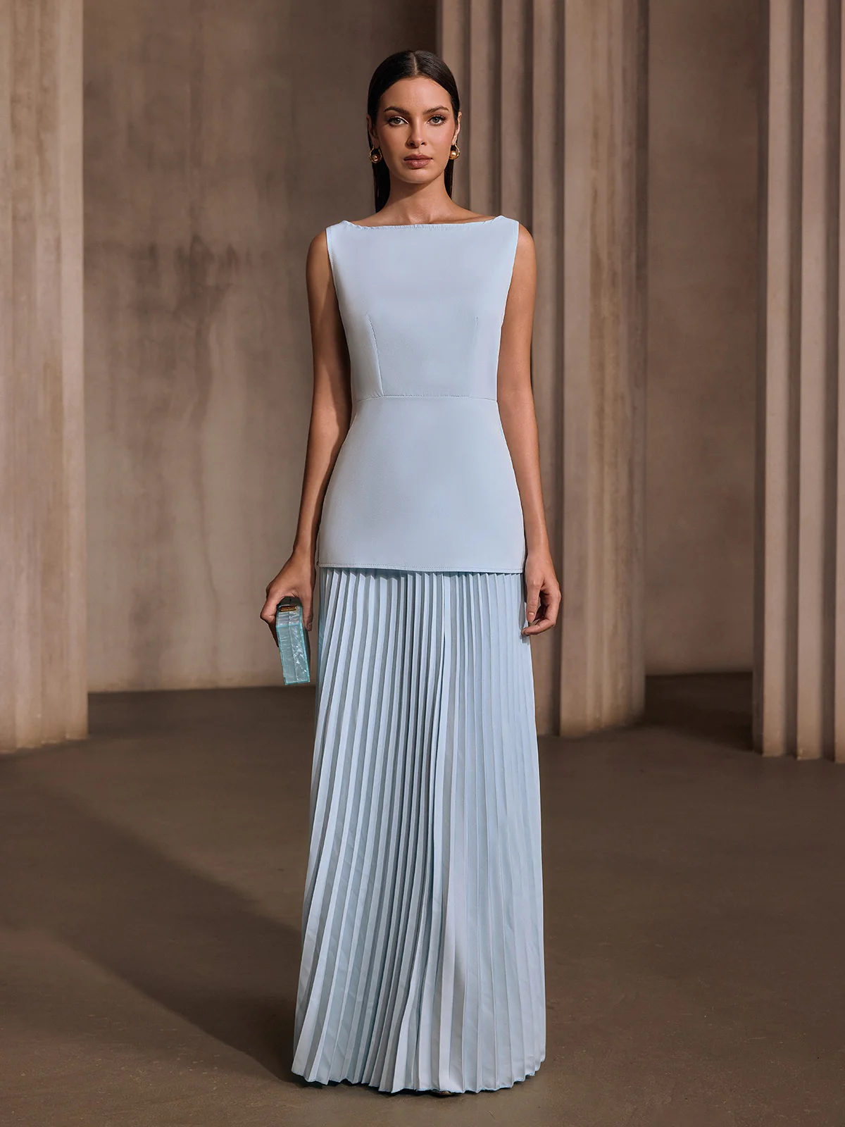 Pavixor Sleeveless Pleated Skirt Set - Image 3