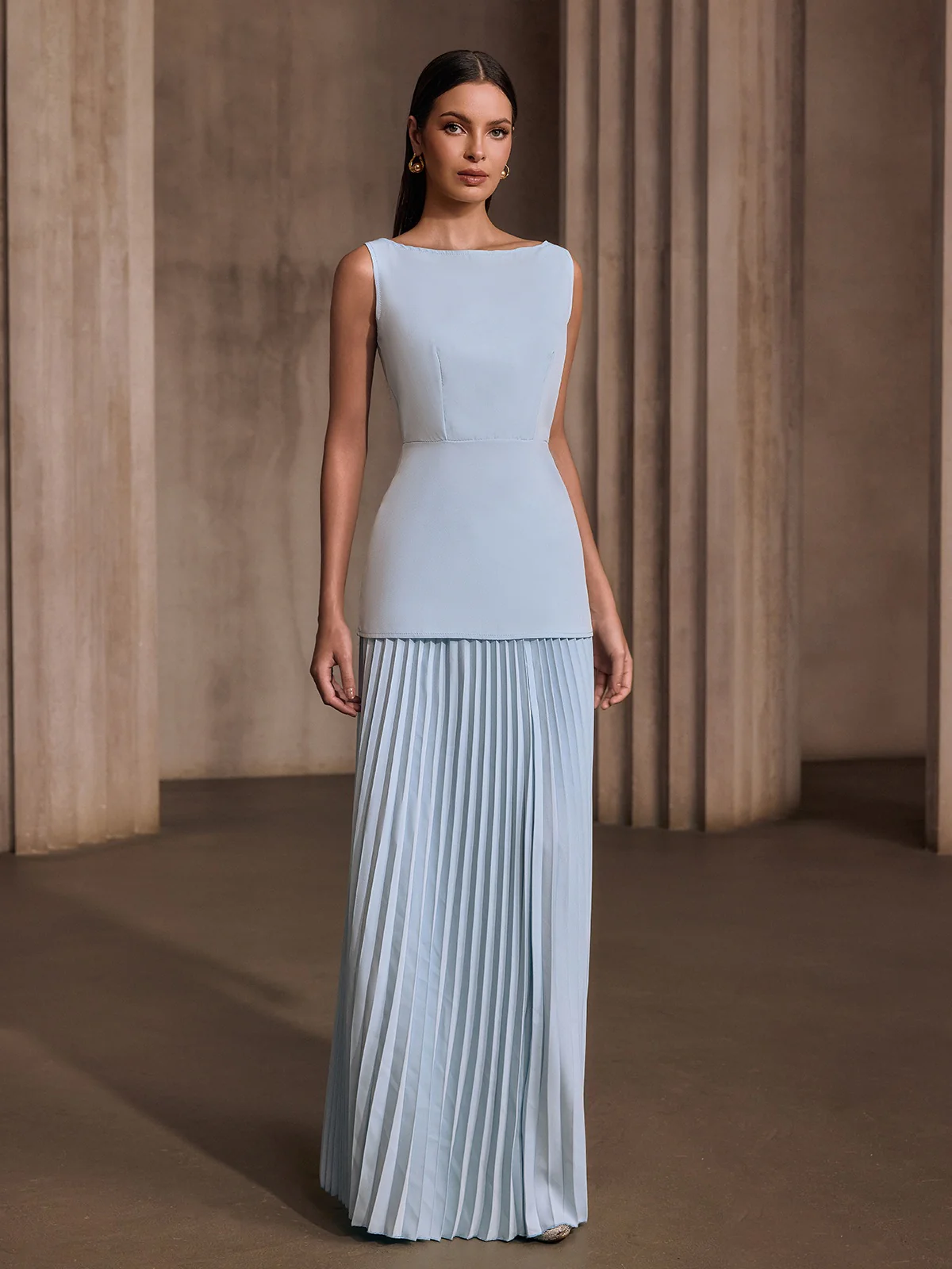 Pavixor Sleeveless Pleated Skirt Set - Image 4