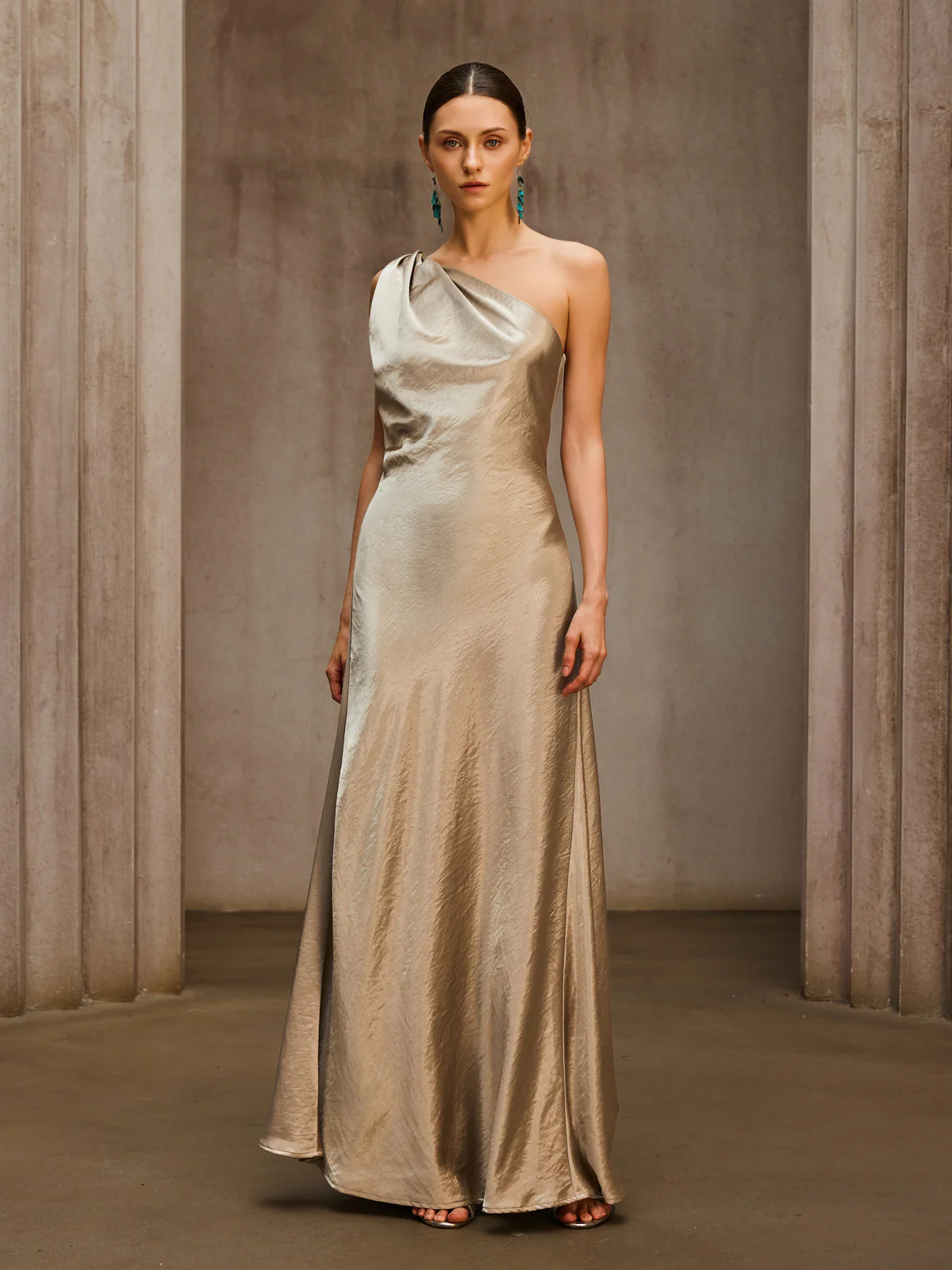 Phaelion One Shoulder Maxi Dress