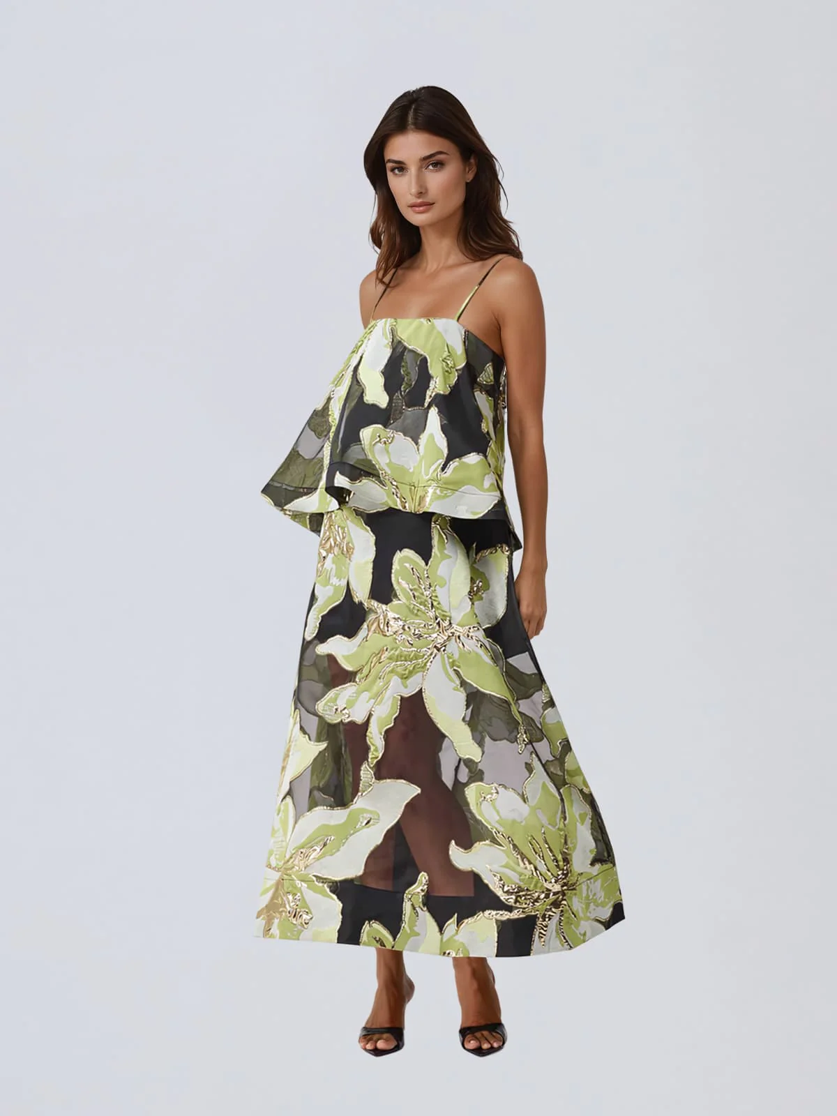 Praevor Spaghetti Floral Maxi Dress - Image 2