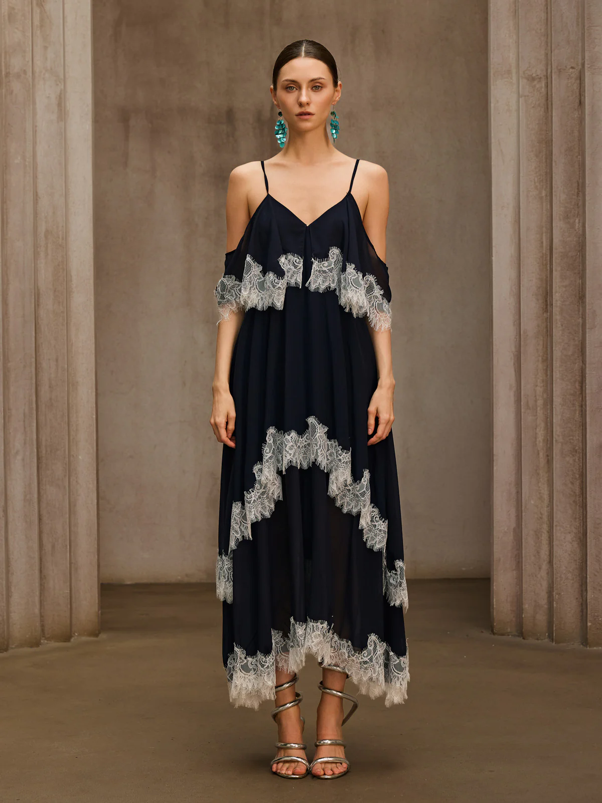Praxoryn Spaghetti Lace Maxi Dress - Image 3