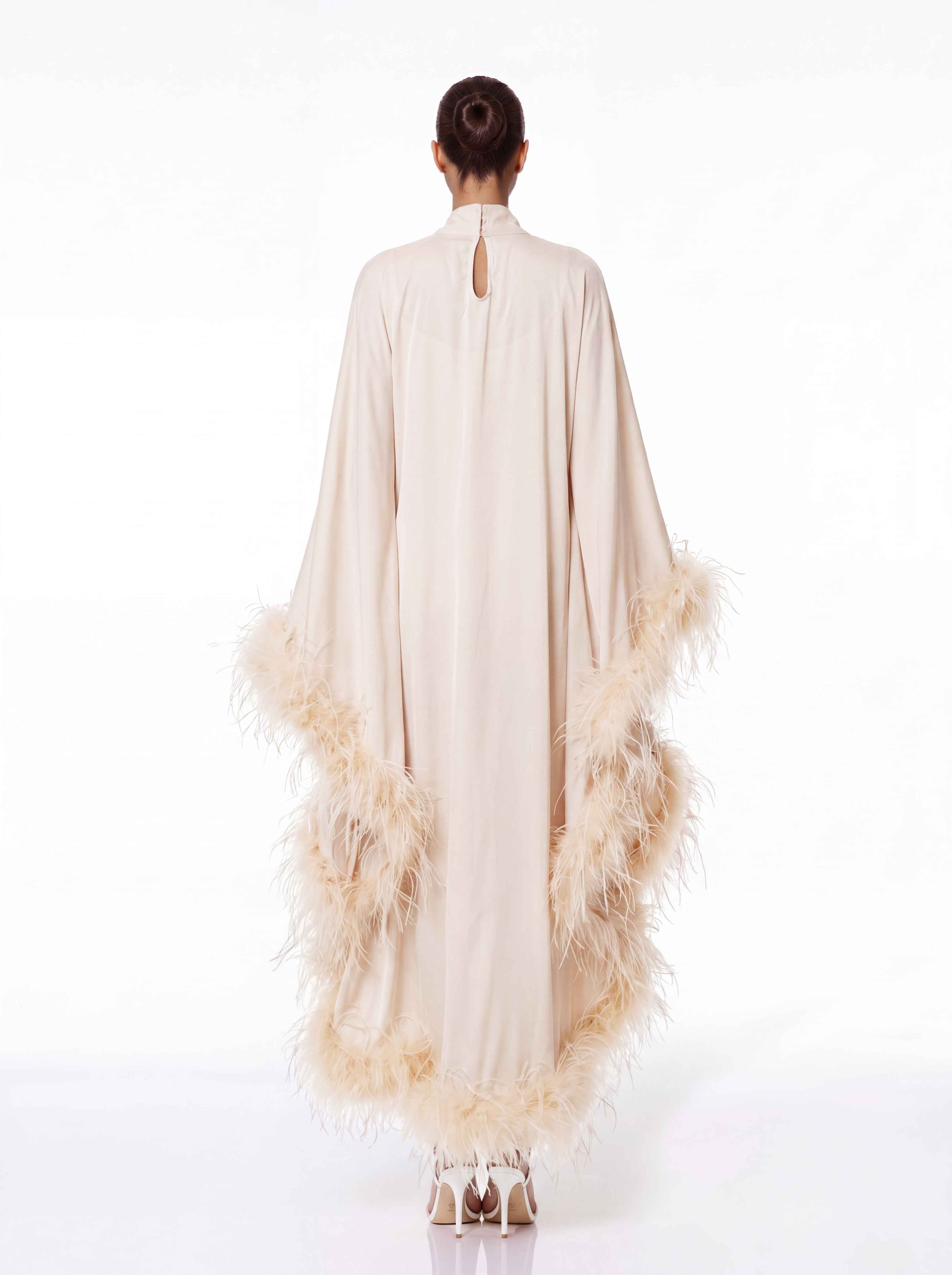Pyndralor Bat Sleeve Feather Dress Set - Image 3