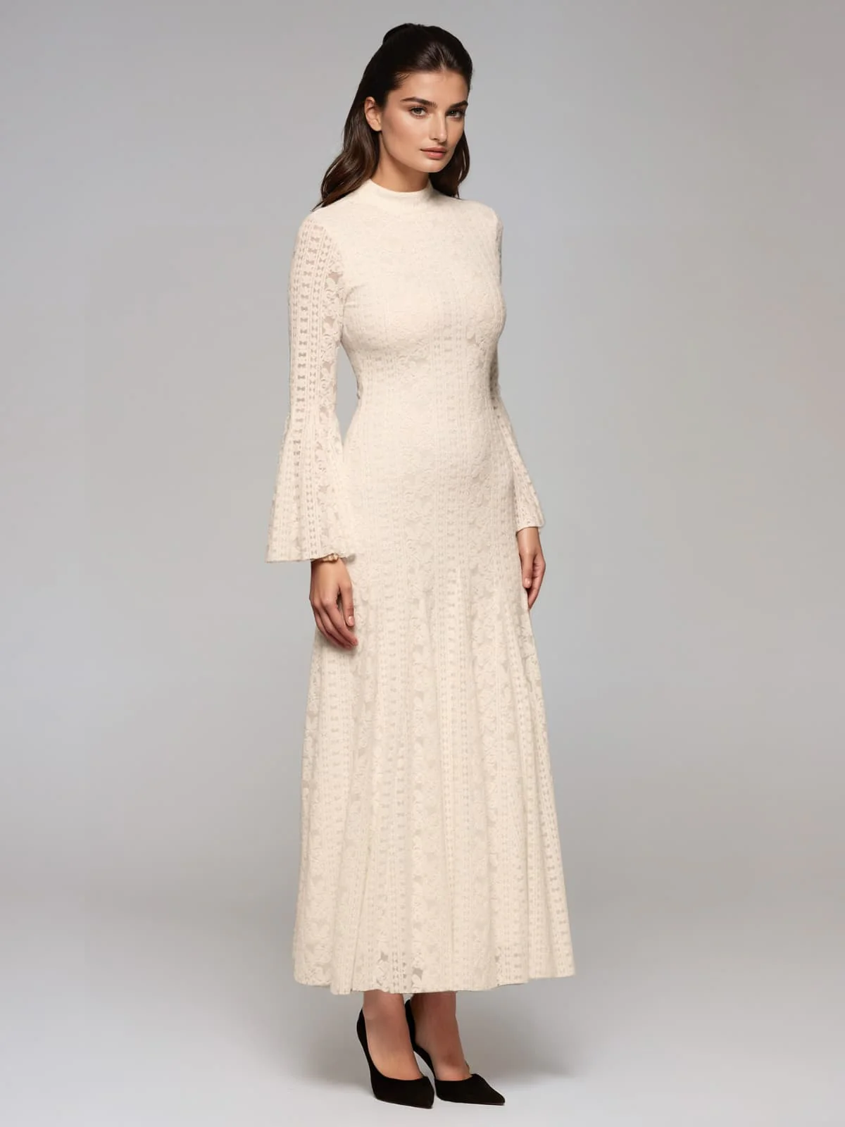 Quenthar Long Sleeve Flared Maxi Dress - Image 2