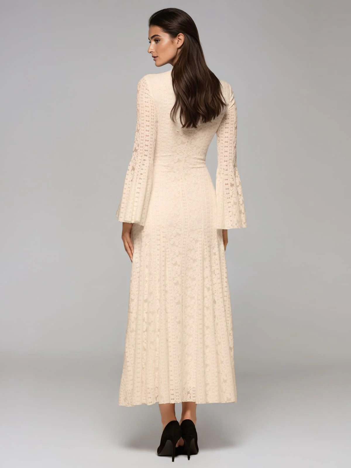 Quenthar Long Sleeve Flared Maxi Dress - Image 3