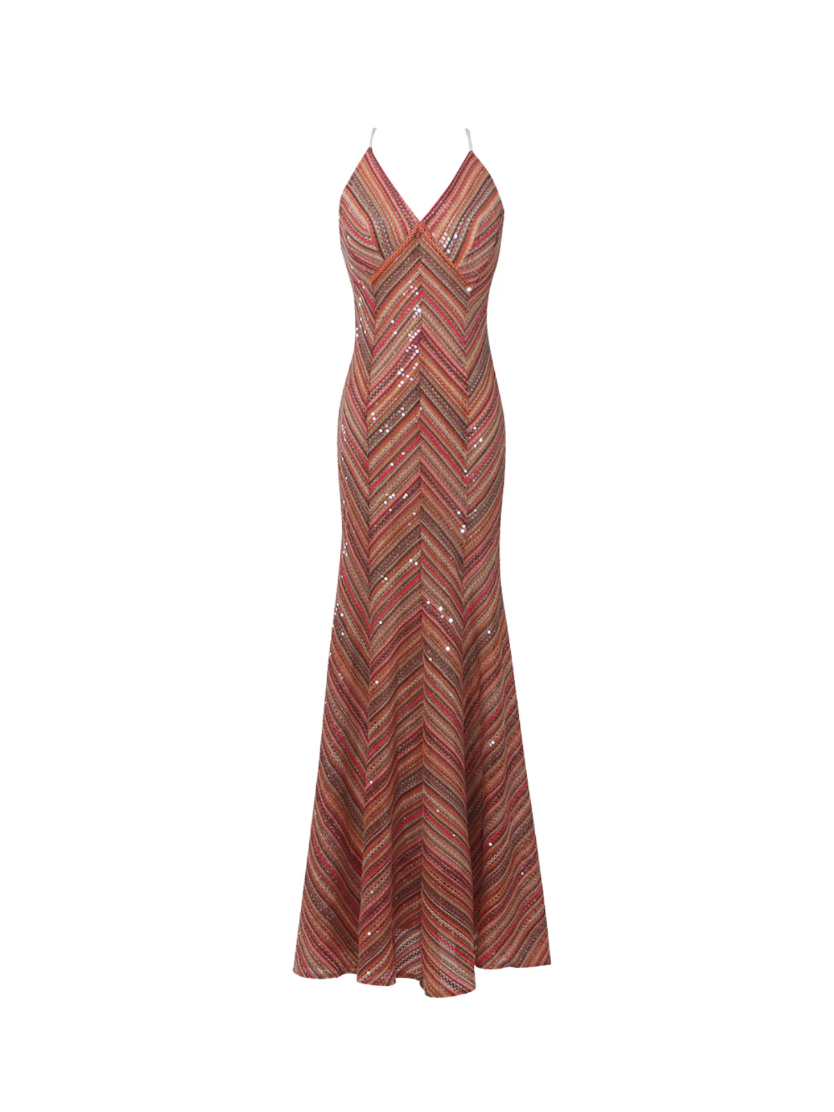 Quorel Spaghetti Stripe Sequin Maxi Dress - Image 8