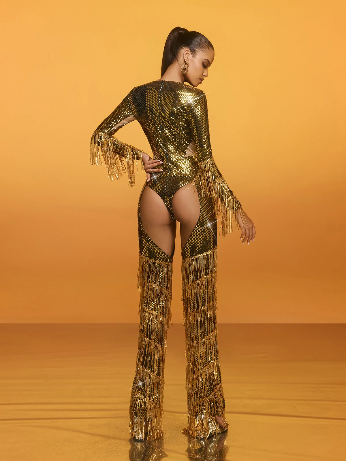Relena Cutout Sequin Fringe Jumpsuit - Image 6