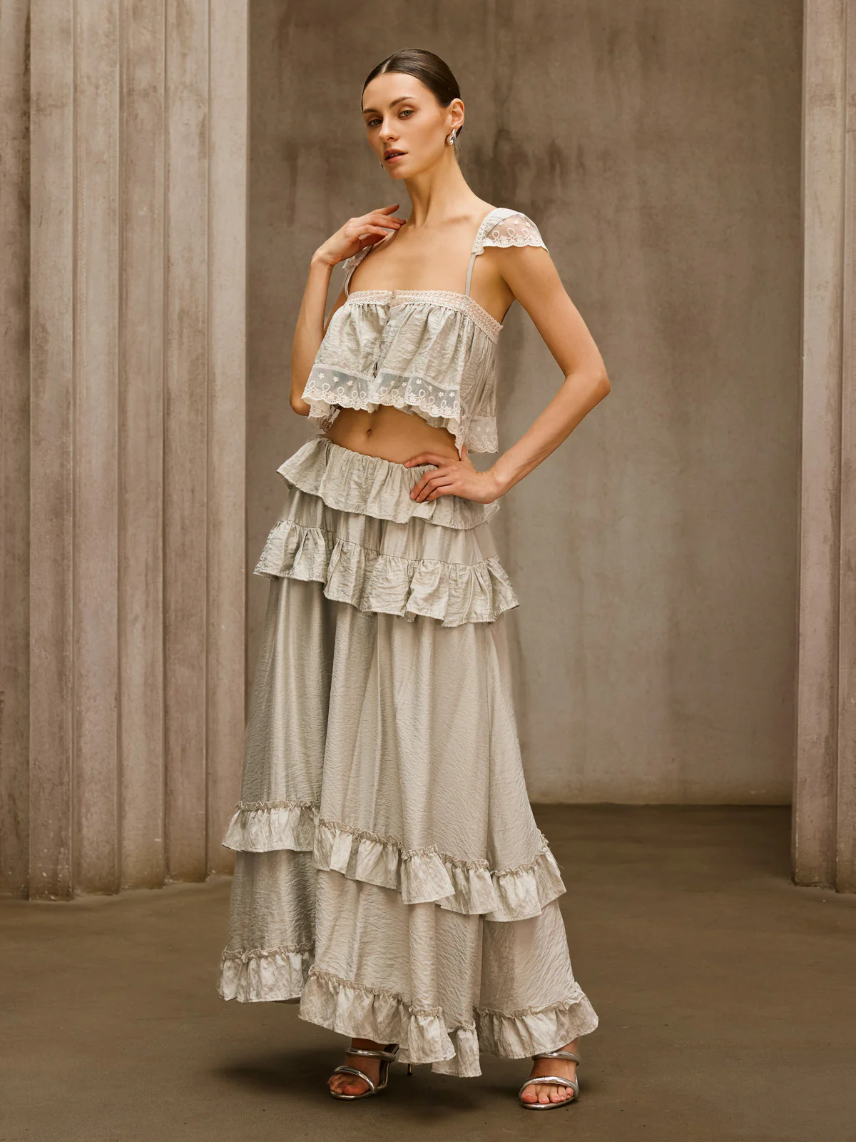 Relythic Ruffle Lace Skirt Set - Image 2