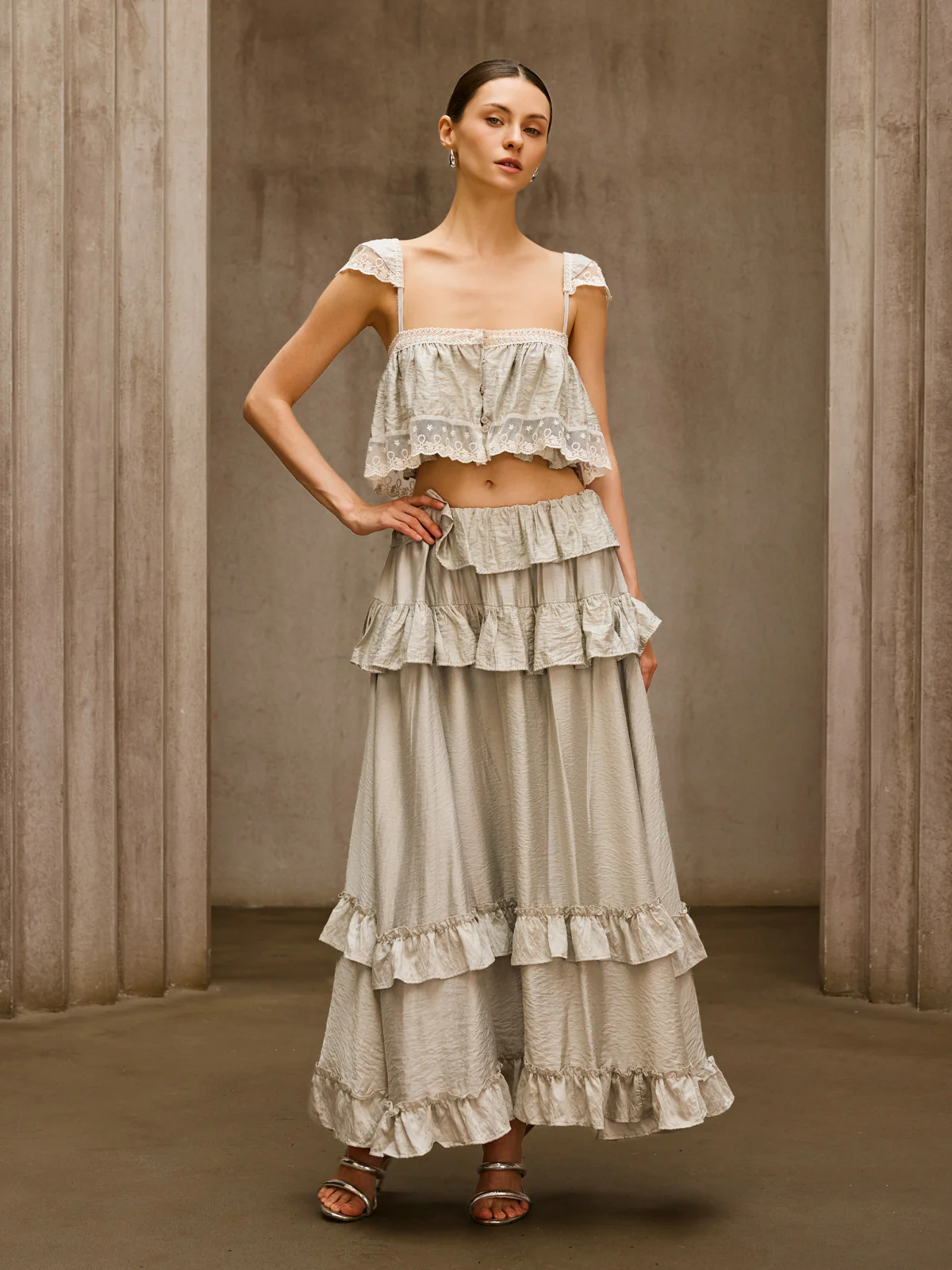 Relythic Ruffle Lace Skirt Set - Image 3