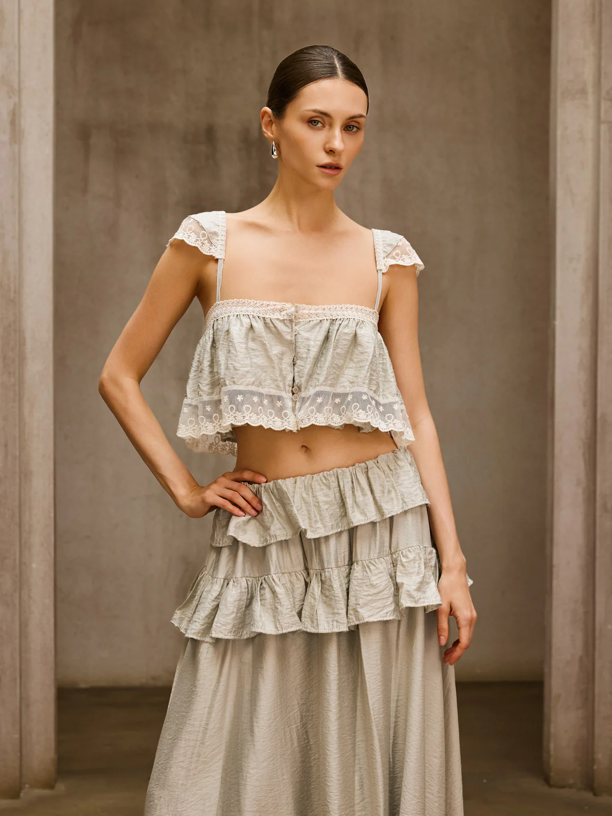Relythic Ruffle Lace Skirt Set - Image 4