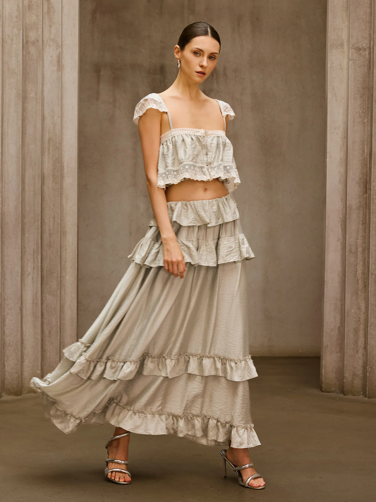 Relythic Ruffle Lace Skirt Set - Image 5