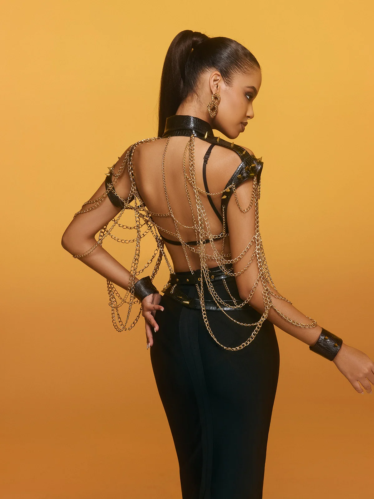 Renaud Spike Leather Chain Top - Image 6