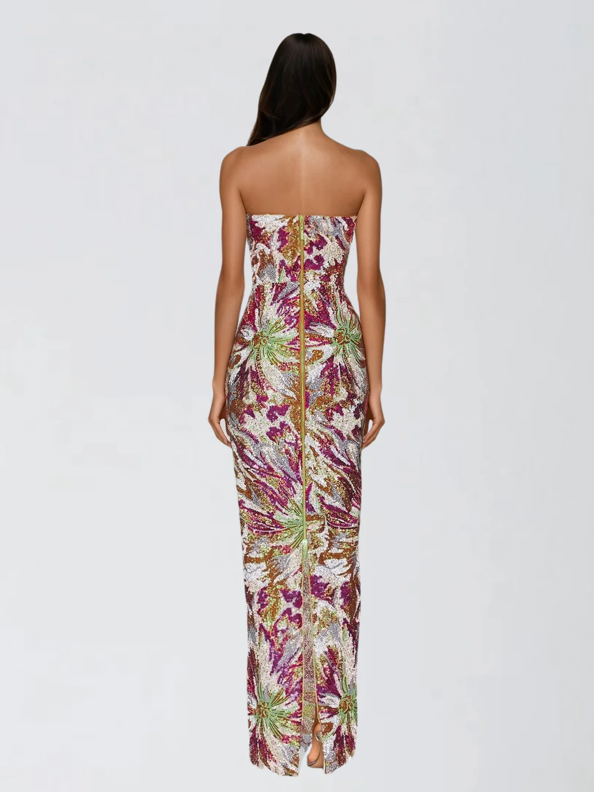 Rexlyra Strapless Sequin Firework Maxi Dress - Image 2