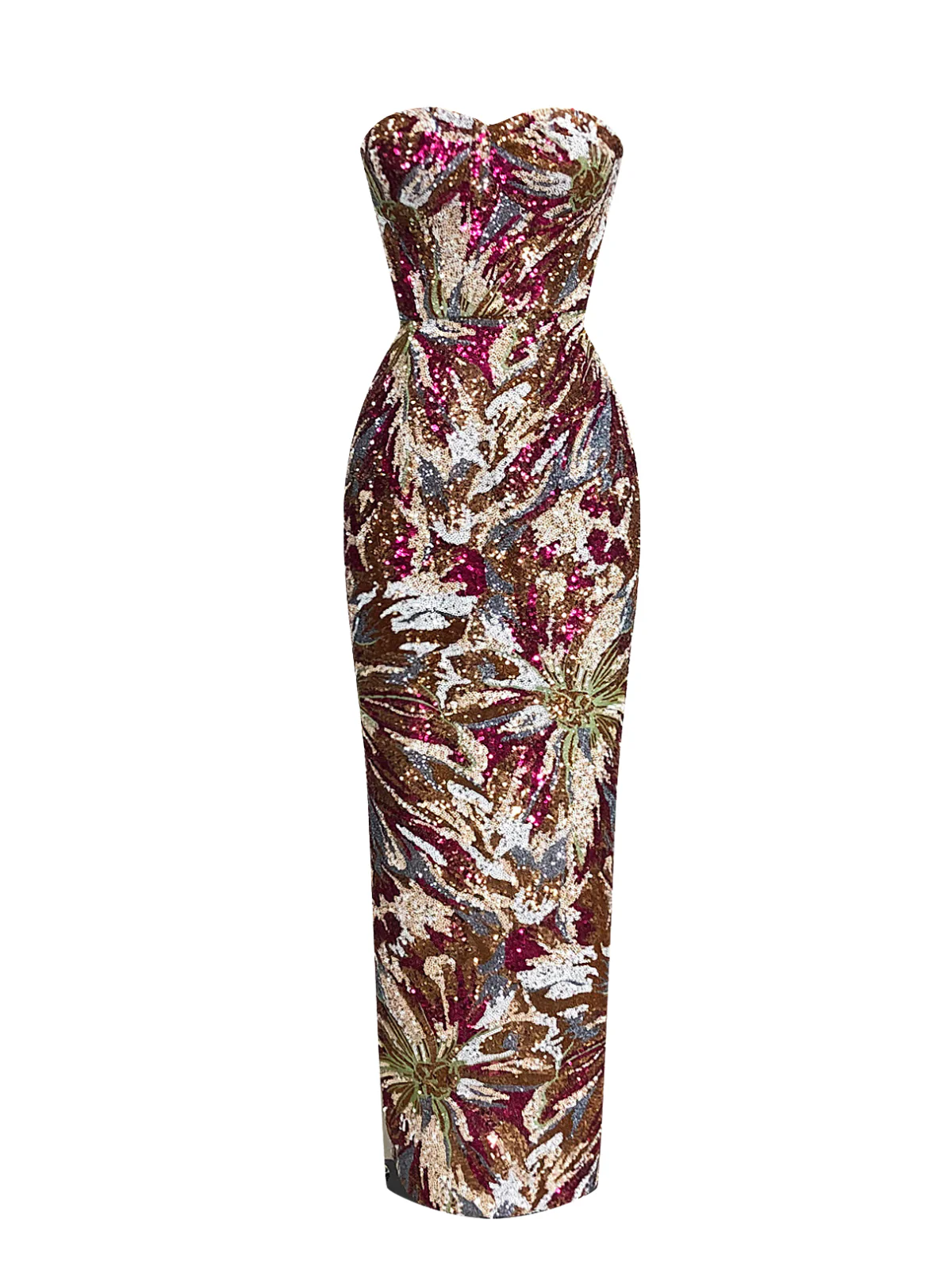 Rexlyra Strapless Sequin Firework Maxi Dress - Image 3
