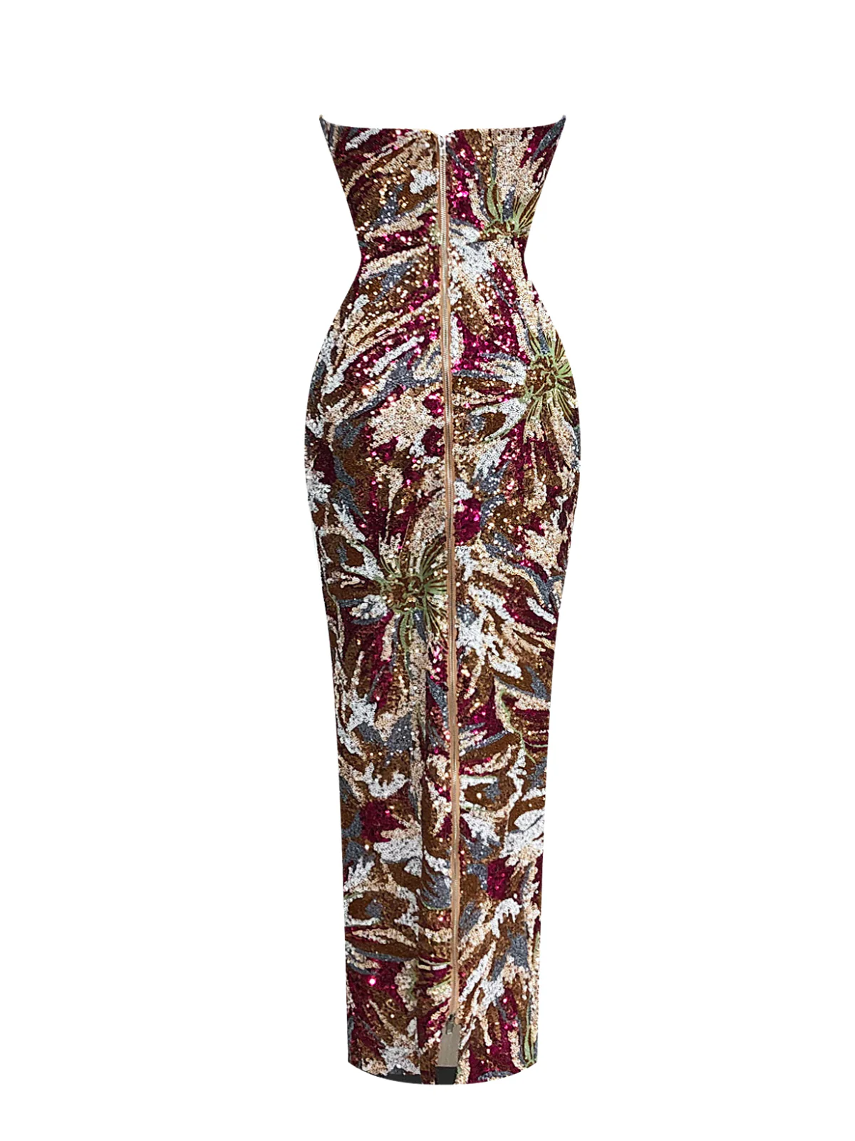 Rexlyra Strapless Sequin Firework Maxi Dress - Image 4