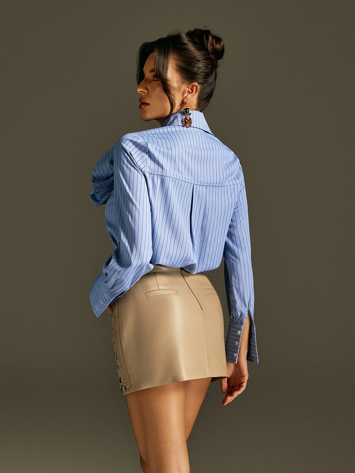 Robles Collar Flower Stripe Shirt Set - Image 6