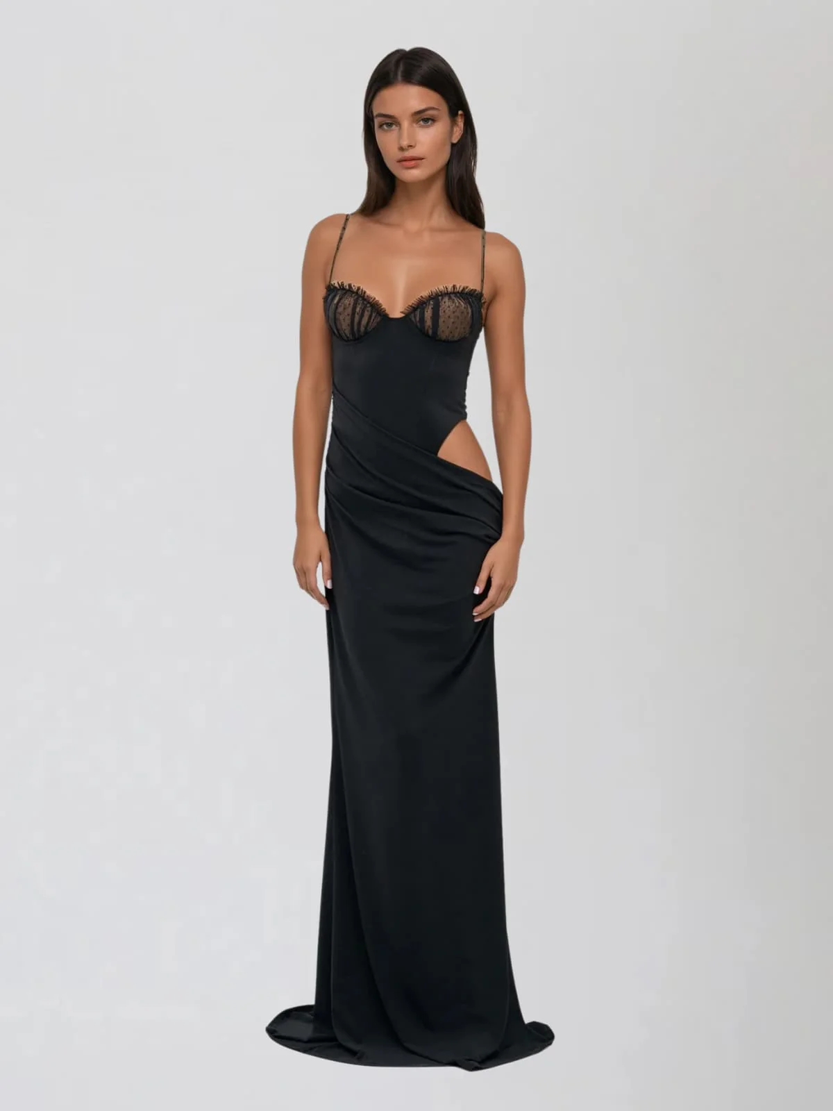 Rocheflux Spaghetti Cutout Maxi Dress