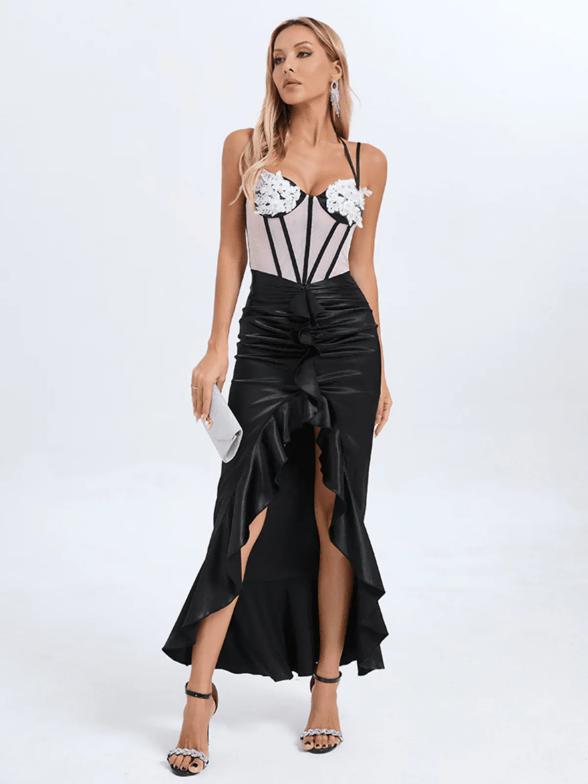 Rylea Spaghetti Flower Split Dress - Image 3