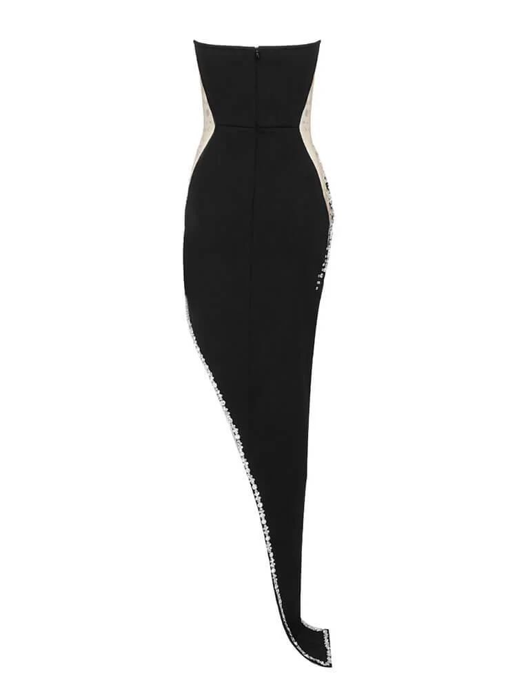 Sabine Strapless Embellished Bandage Dress In Black - Image 10