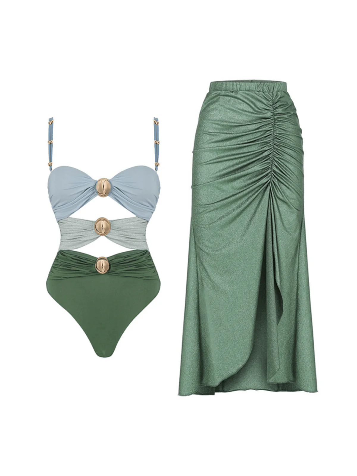 Sayer Color Clash Swimwear Two Piece Set - Image 7