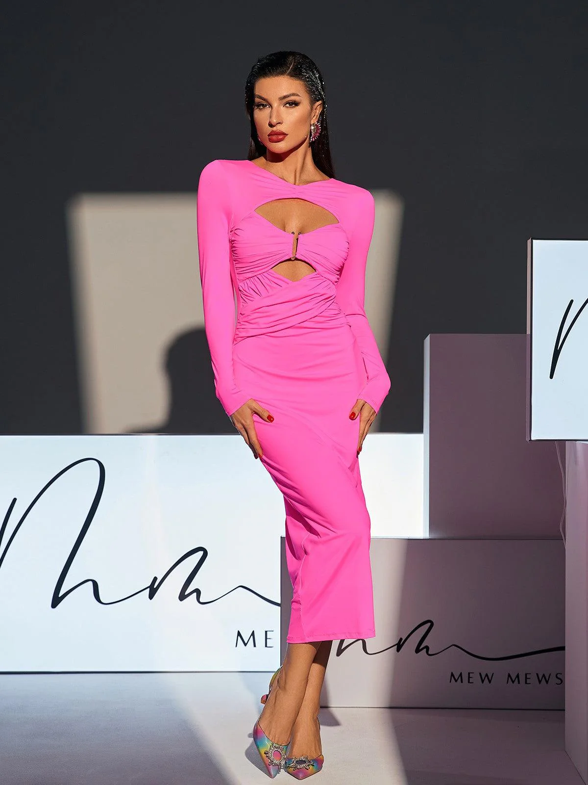 Seamus Long Sleeve Cutout Twisted Dress - Image 4