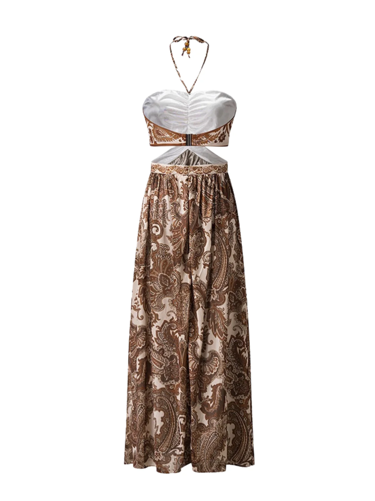 Selviq Halterneck Cutout Printed Maxi Dress - Image 8