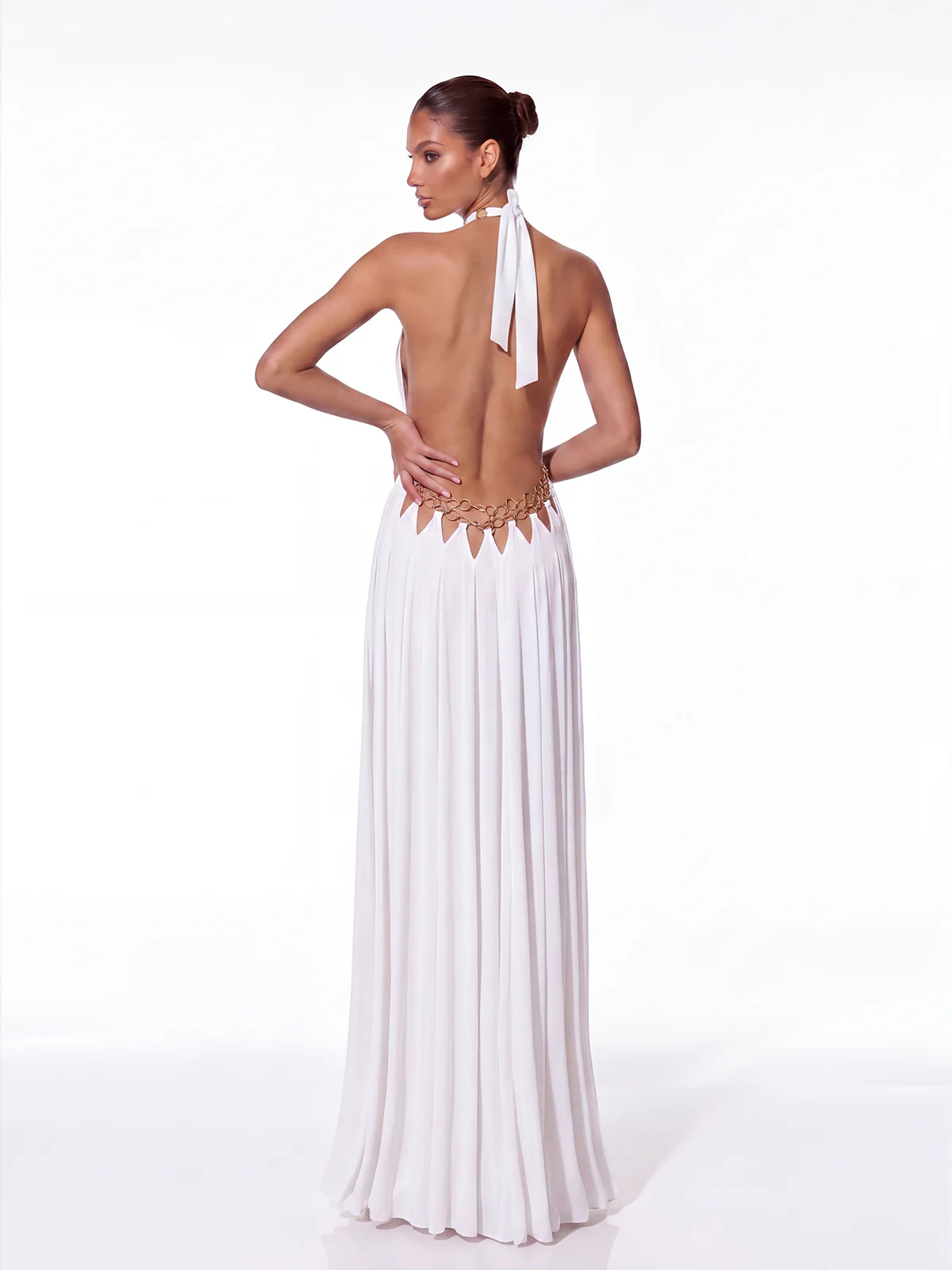 Sevionx Backless Cutout Maxi Dress In White - Image 3