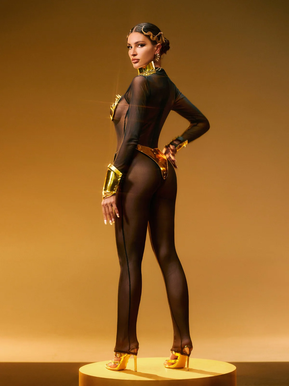 Silvior Long Sleeve Mesh Jumpsuit - Image 6