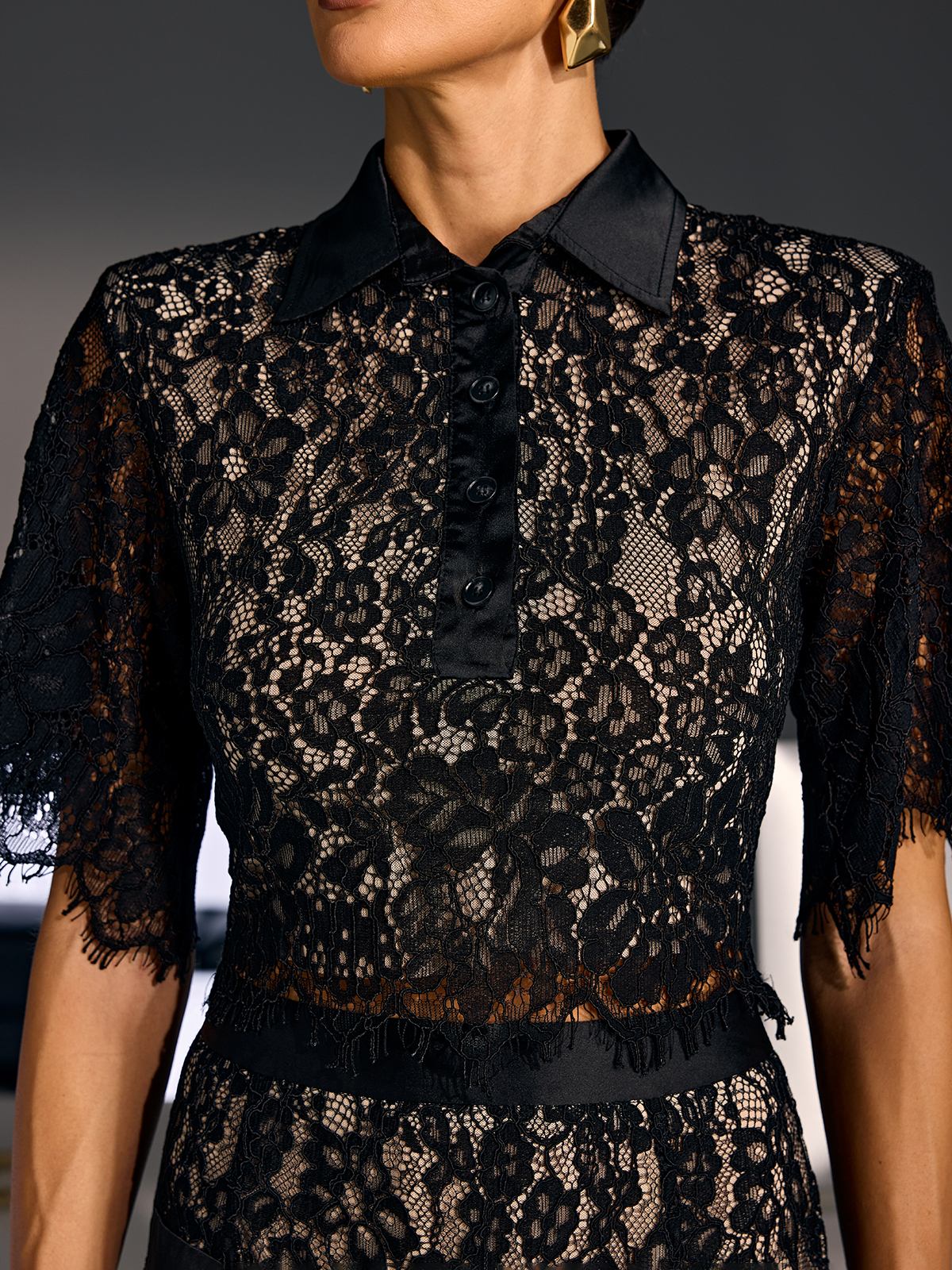Sovqen Short Sleeve Lace Skirt Set - Image 14