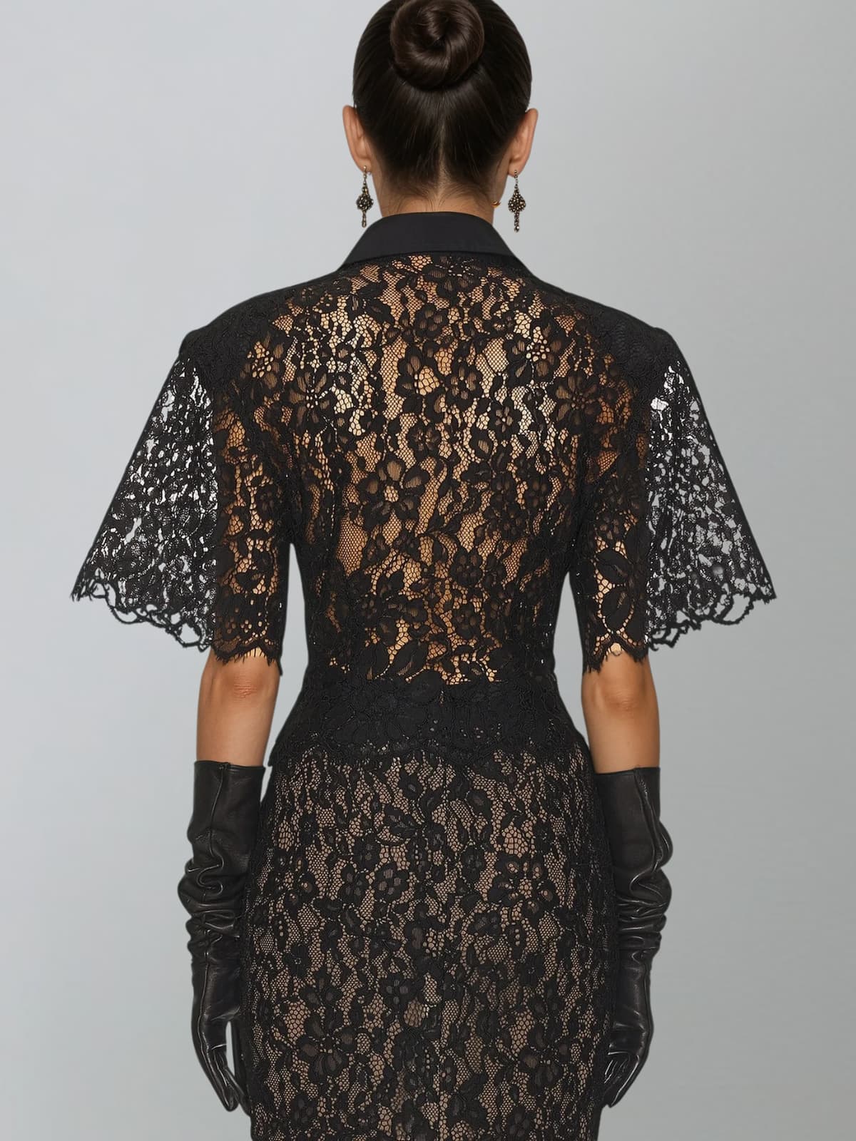 Sovqen Short Sleeve Lace Skirt Set - Image 4