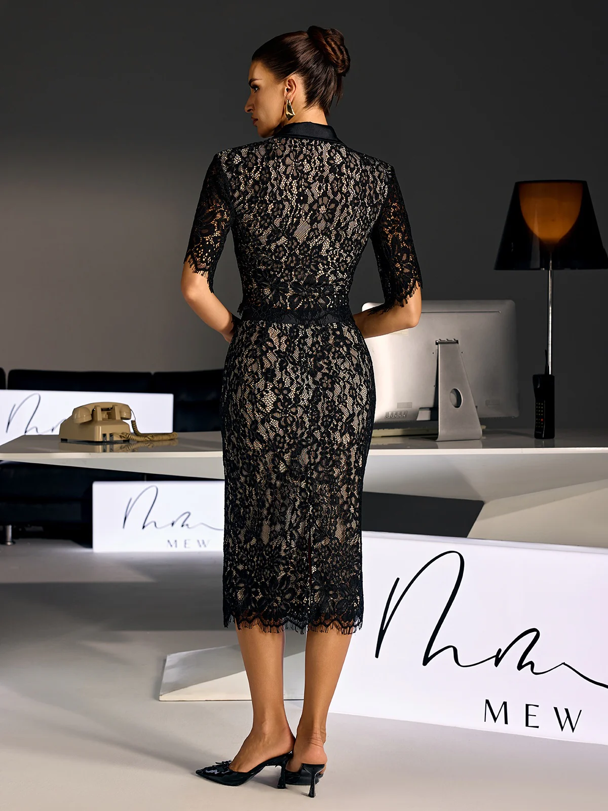 Sovqen Short Sleeve Lace Skirt Set - Image 7