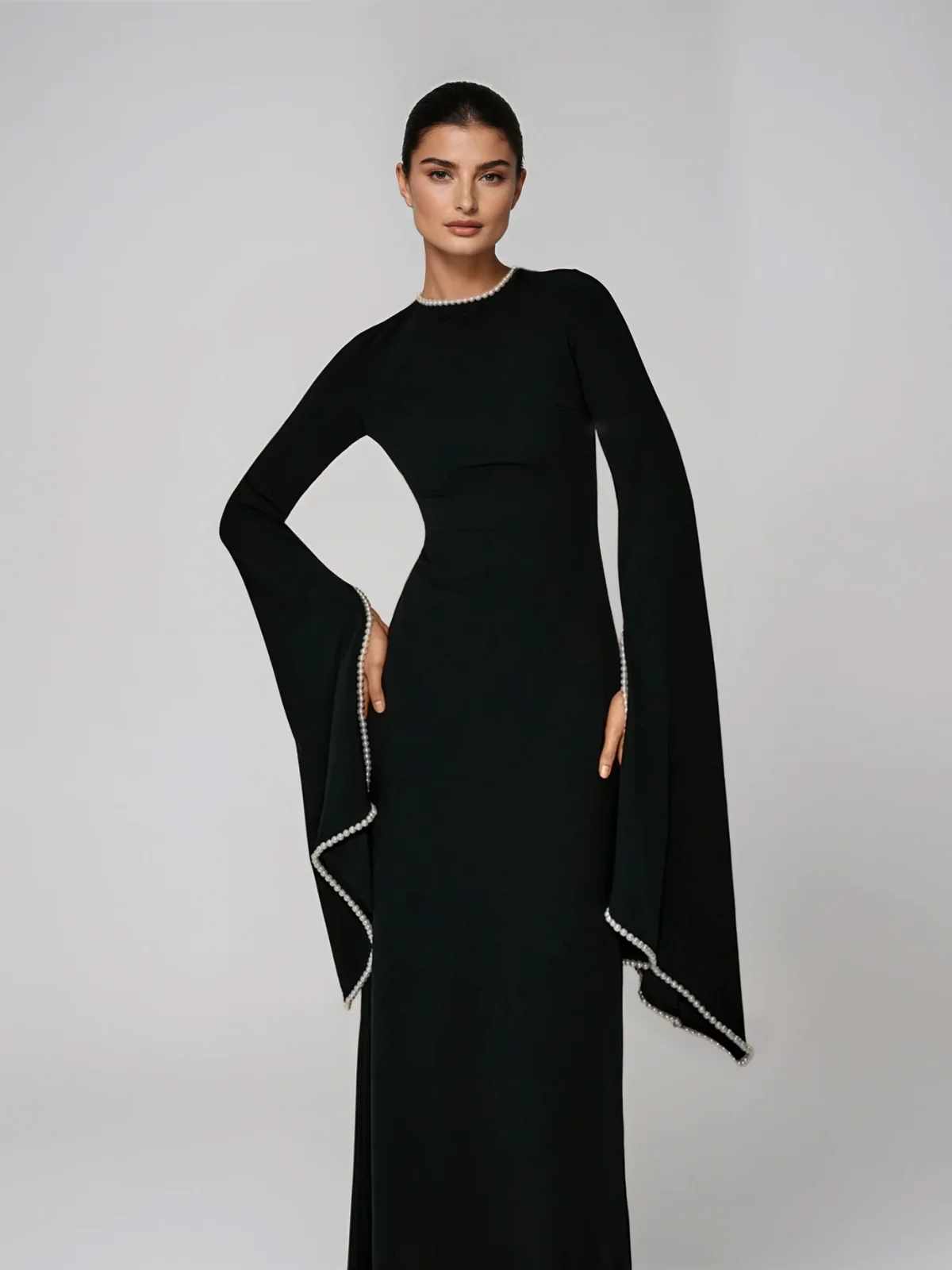 Sovyn Bell Sleeve Pearl Maxi Dress - Image 2