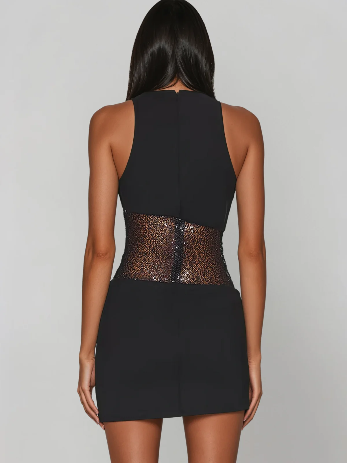Sylvex Sleeveless Twisted Sequin Mini Dress - Image 3