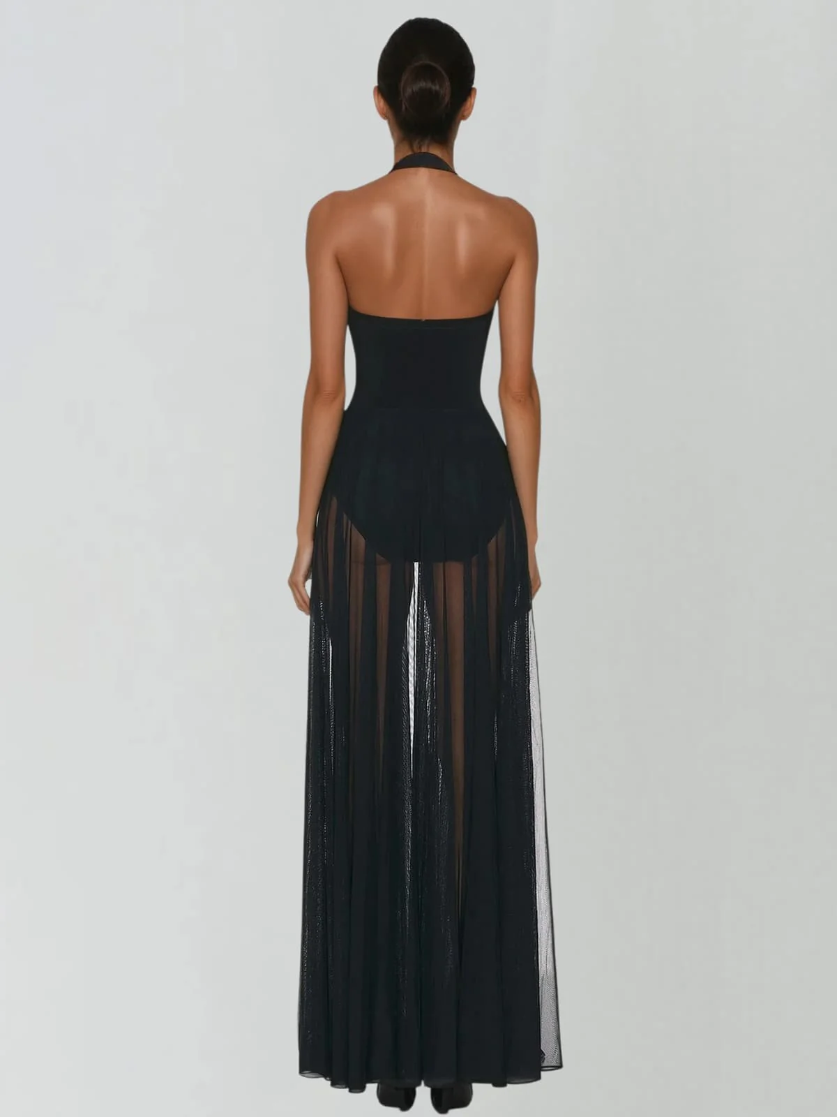 Syronix Halterneck Mesh Maxi Dress - Image 3