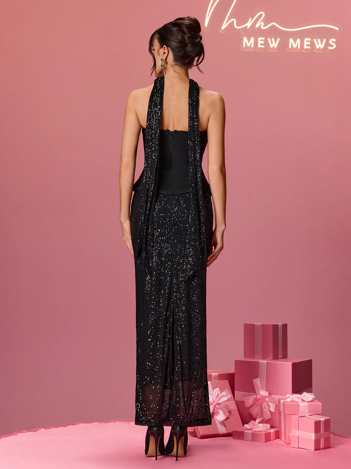 Thalamix Scarf Sequin Skirt Set - Image 6