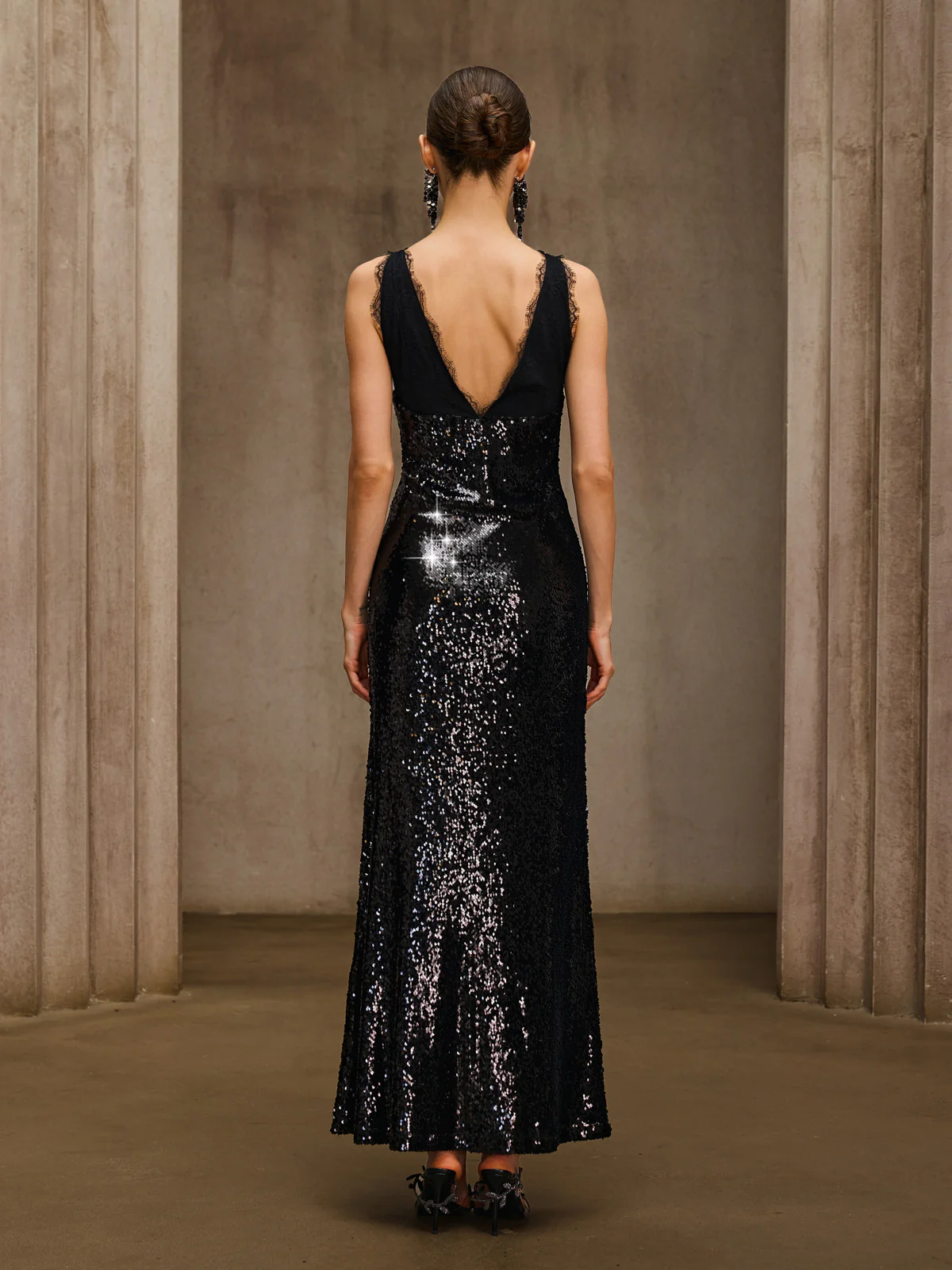Tyrelix V Neck Sequin Maxi Dress - Image 6