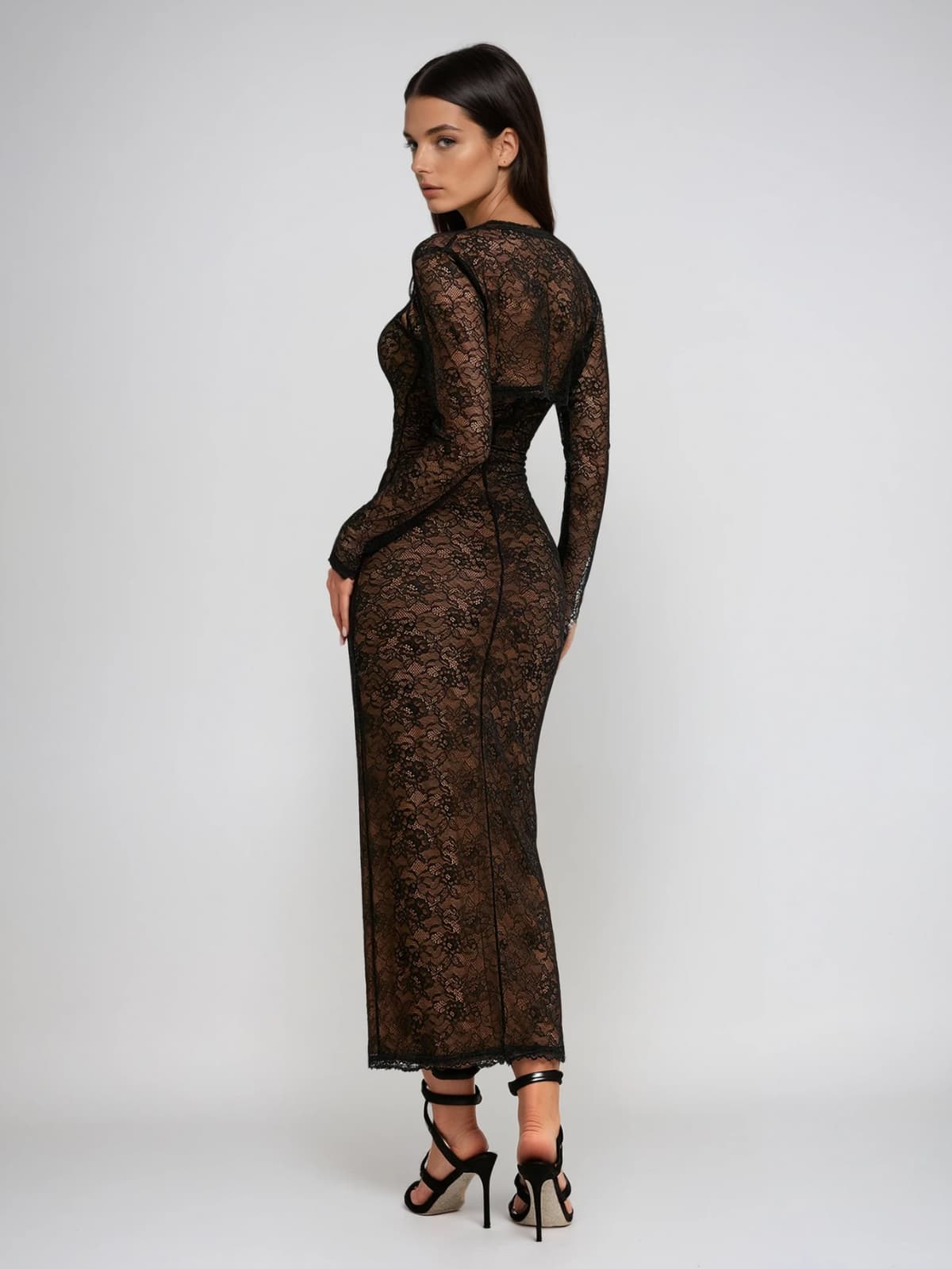 Ulthris Shawl Strapless Lace Maxi Dress - Image 6