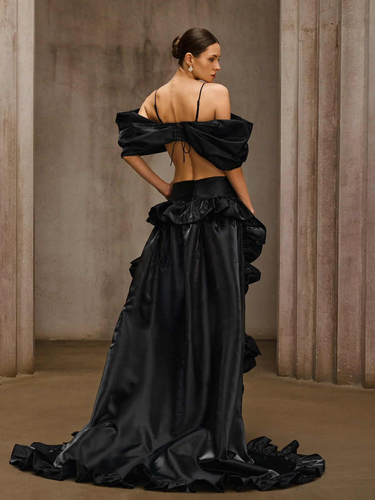 Ulythrex Bow Ruffle High Low Skirt Set - Image 6