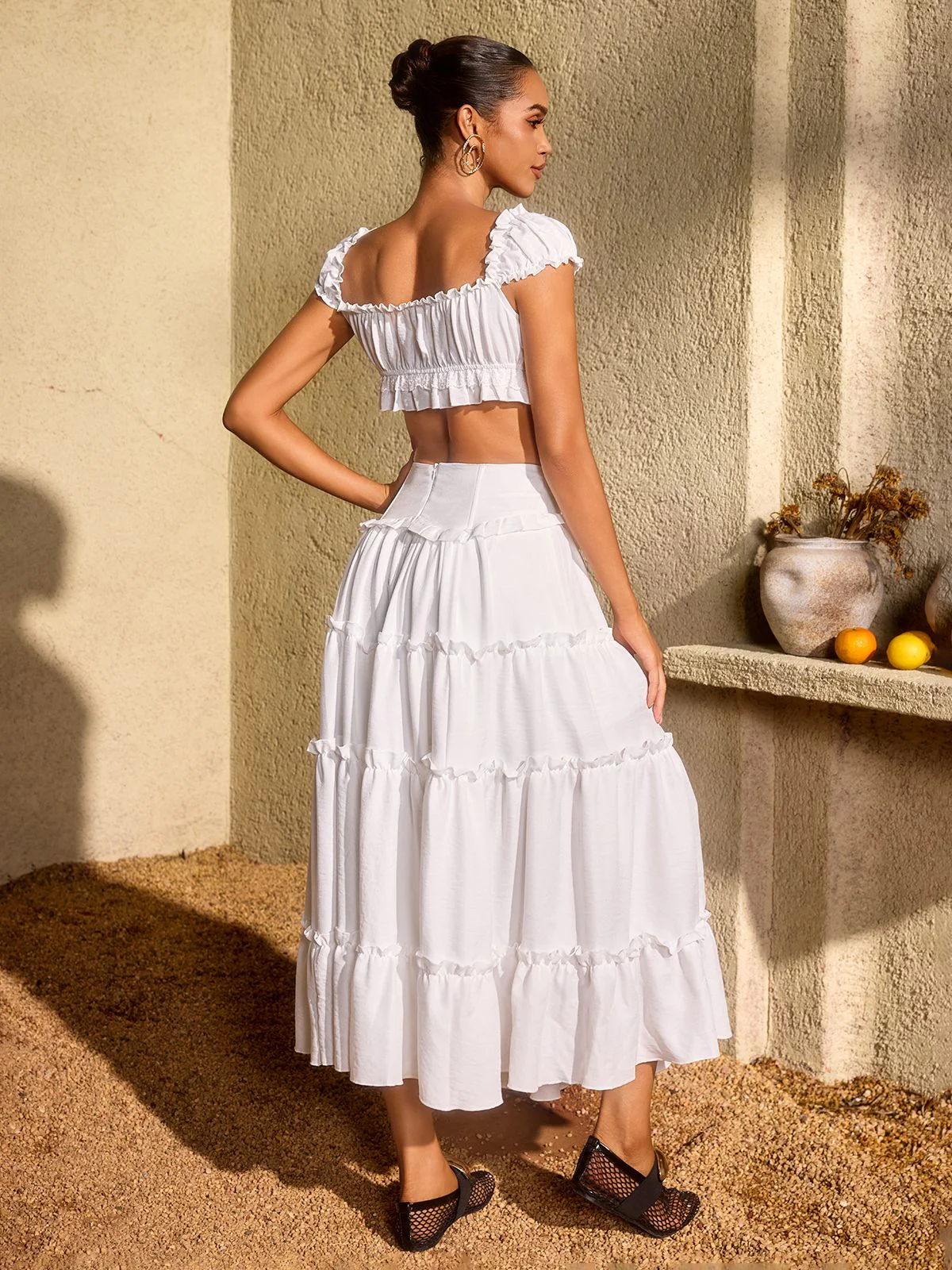 Uvenlor Lace Up Split Skirt Set - Image 7